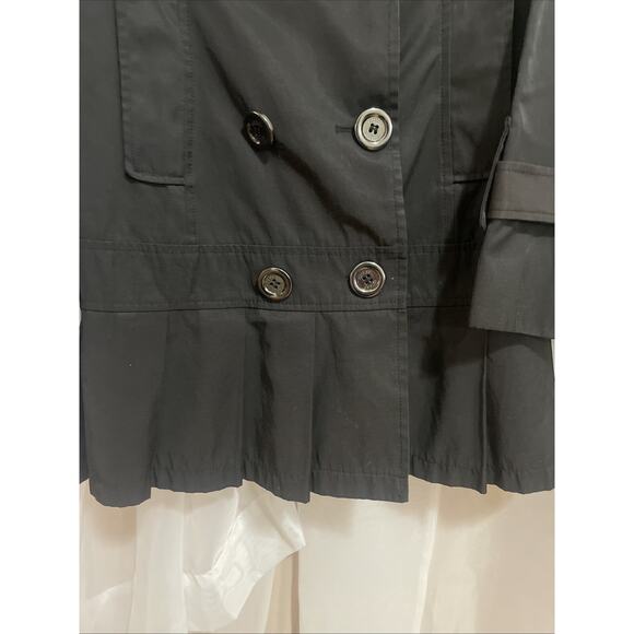 GUESS Black Mid Length Jacket Size Small Button Pockets Stylish - Picture 5 of 9